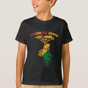 Krachtige rots Afro African American Pride Black P T-shirt