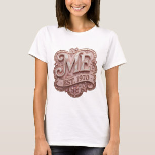 Krachtige Roze ME OPGERICHT 1970 Artistiek Motief T-shirt