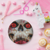 Krachtige schedel papieren bordje (Feest)