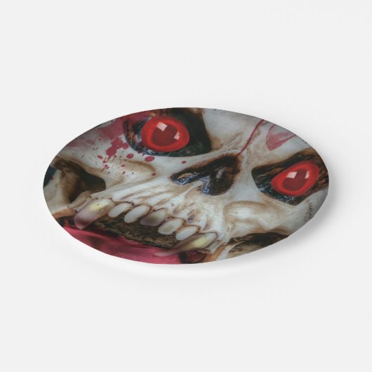 Krachtige schedel papieren bordje (Gekanteld)