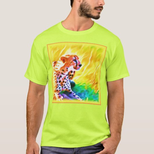 Krachtige Schetah Dierenschildering. Bestel nu T-shirt (Voorkant)