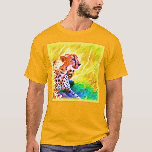Krachtige Schetah Dierenschildering. Bestel nu T-shirt (Voorkant)