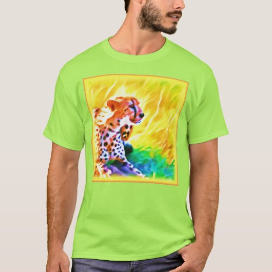 Krachtige Schetah Dierenschildering. Bestel nu T-shirt (Voorkant)