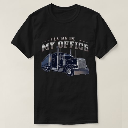 Krachtige semi-vrachtwagen illustratie Wall Art T-shirt (Design voorkant)