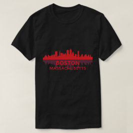 Krachtige silhouet van de Boston Massachusetts sky T-shirt