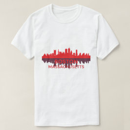 Krachtige silhouet van de Boston Massachusetts sky T-shirt