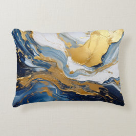 Krachtige spettering van goud en blauw accent kussen