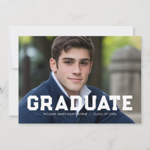 Krachtige sportfoto's van afgestudeerde atleten aankondiging