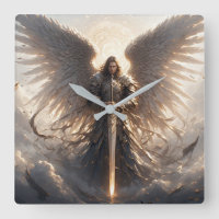 Krachtige St Michael de Aartsengel Muur Klok