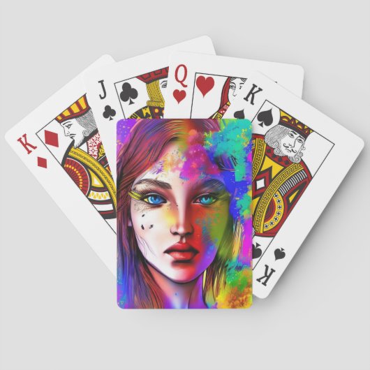 Krachtige stadsvrouw pokerkaarten (Achterkant)