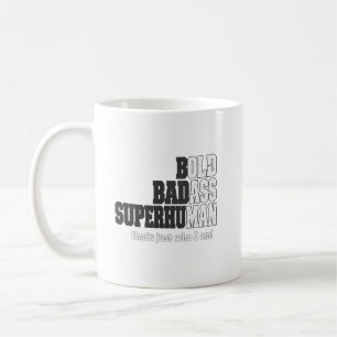 Krachtige, stoere, superhumane motivatie quote gra koffiemok