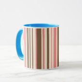 Krachtige streep roze bruin ree mok (Voorkant links)