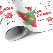 Krachtige superheld Boy Tremendous Birthday Gift Cadeaupapier (Rol Hoek)