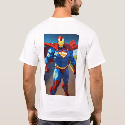 Krachtige superheld kunst aan de muur - Inspireren T-shirt (Achterkant)