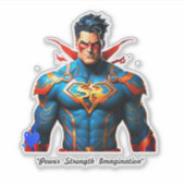 "Krachtige tekenaar" Sticker (Voorkant)