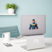 "Krachtige tekenaar" Sticker (Laptop op bureau)