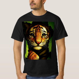 Krachtige Tijgerwelp in Jungle Bladeren | Heren T- T-shirt