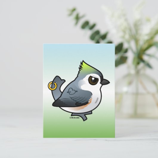 Krachtige Titmouse Briefkaart (Staand voorkant)