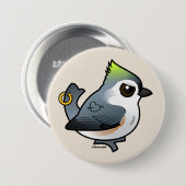 Krachtige Titmouse Ronde Button 7,6 Cm (Voorkant /achterkant)