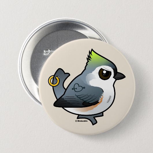 Krachtige Titmouse Ronde Button 7,6 Cm (Voorkant /achterkant)