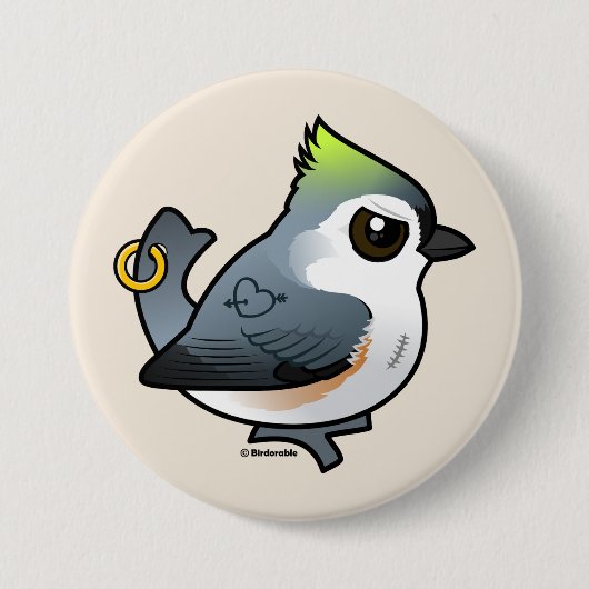 Krachtige Titmouse Ronde Button 7,6 Cm (Voorkant)