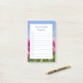 KRACHTIGE TULIPS OM POST-IT-OPMERKINGEN VAN DE LIJ POST-IT® NOTES (Op bureau)