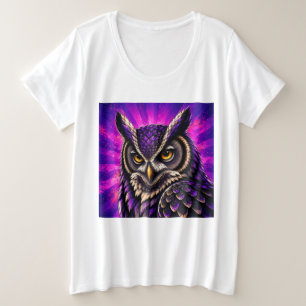 Krachtige Uil Vintage Wildlife Grote Maat T-shirt