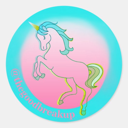 Krachtige Unicorn Ronde Sticker (Voorkant)