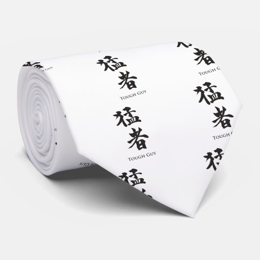 Krachtige vent in Kanji lettering Stropdas (Opgerold)