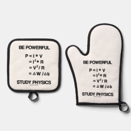 Krachtige vergelijkingen van de Macht Studie Fysic Ovenwant & Pannenlap Set