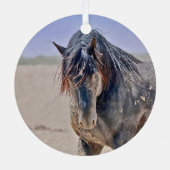 Krachtige versiering van de hengst metalen ornament (Achterkant)