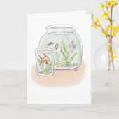 Krachtige visfelicitatiekaart kaart (Gele Bloem)