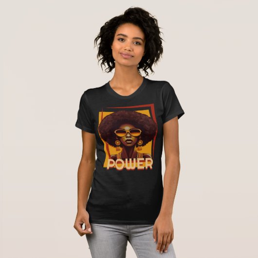 Krachtige vrouw Angela Davis T-Shirt (Voorkant volledig)