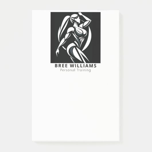 Krachtige Vrouw Fitness Persoonlijke Training Mini Post-it® Notes (Voorkant)