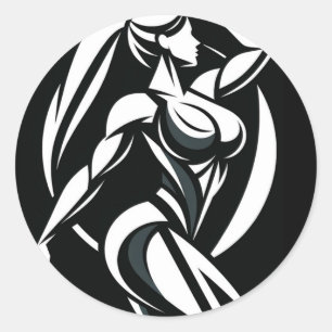 Krachtige Vrouw Fitness Persoonlijke Training Mini Ronde Sticker