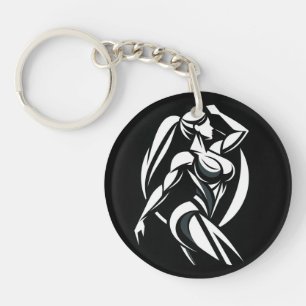 Krachtige Vrouw Fitness Persoonlijke Training Mini Sleutelhanger