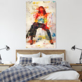 Krachtige Vrouwen Abstract Silhouet Canvas Kunst (Insitu (Slaapkamer))