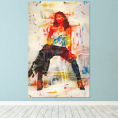 Krachtige Vrouwen Abstract Silhouet Canvas Kunst (Insitu (Houten vloer))