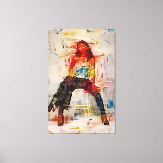 Krachtige Vrouwen Abstract Silhouet Canvas Kunst (Voorkant)