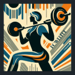 Krachtige Vrouwen Gewichtheffen Art Deco Poster<br><div class="desc">Versier je muur met dit opvallende poster met een Art Deco-ontwerp van een vrouw die een barbell optilt. Zowel kracht als vermogen weergegeven in één afbeelding. Perfect voor iedereen die zich inzet voor gewichtstraining en body sculpting. Geweldig voor een slaapkamer, kantoor, of als decoratie in een fitnessstudio. Geweldig cadeau voor...</div>