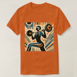 Krachtige Vrouwen Gewichtheffen Art Deco T-shirt