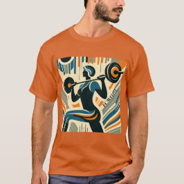 Krachtige Vrouwen Gewichtheffen Art Deco T-shirt