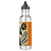 Krachtige Vrouwen Gewichtheffen Art Deco Waterfles (Rechts)