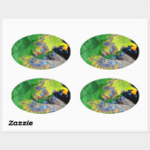 KRACHTIGE VROUWEN IN GROENE GELLOW OVALE STICKER (Vel)