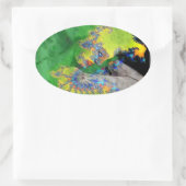 KRACHTIGE VROUWEN IN GROENE GELLOW OVALE STICKER (Tas)