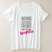 Krachtige vrouwen plus T-shirt (Design voorkant)