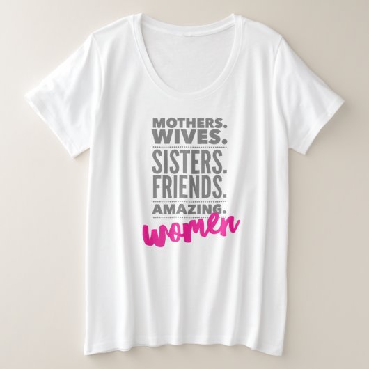 Krachtige vrouwen plus T-shirt (Design voorkant)