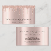 Krachtige wasstreepjes glitter druist Roos roze Visitekaartje (Voorkant / Achterkant)