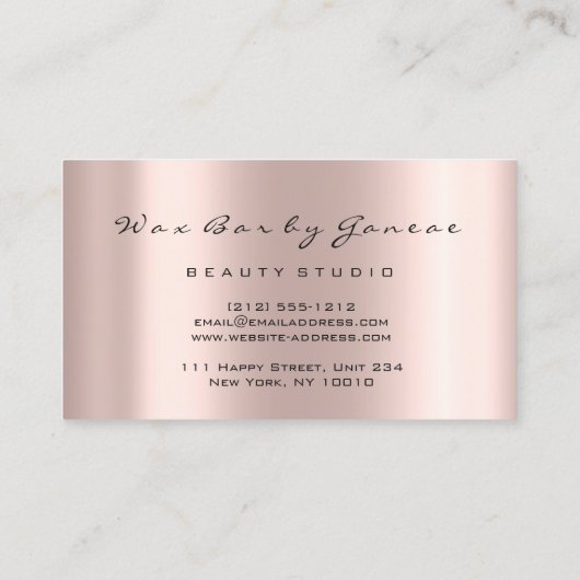 Krachtige wasstreepjes glitter druist Roos roze Visitekaartje (Achterkant)