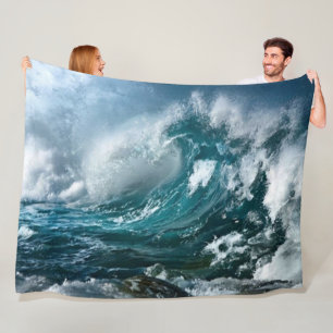 KRACHTIGE WAVES FLEECE DEKEN